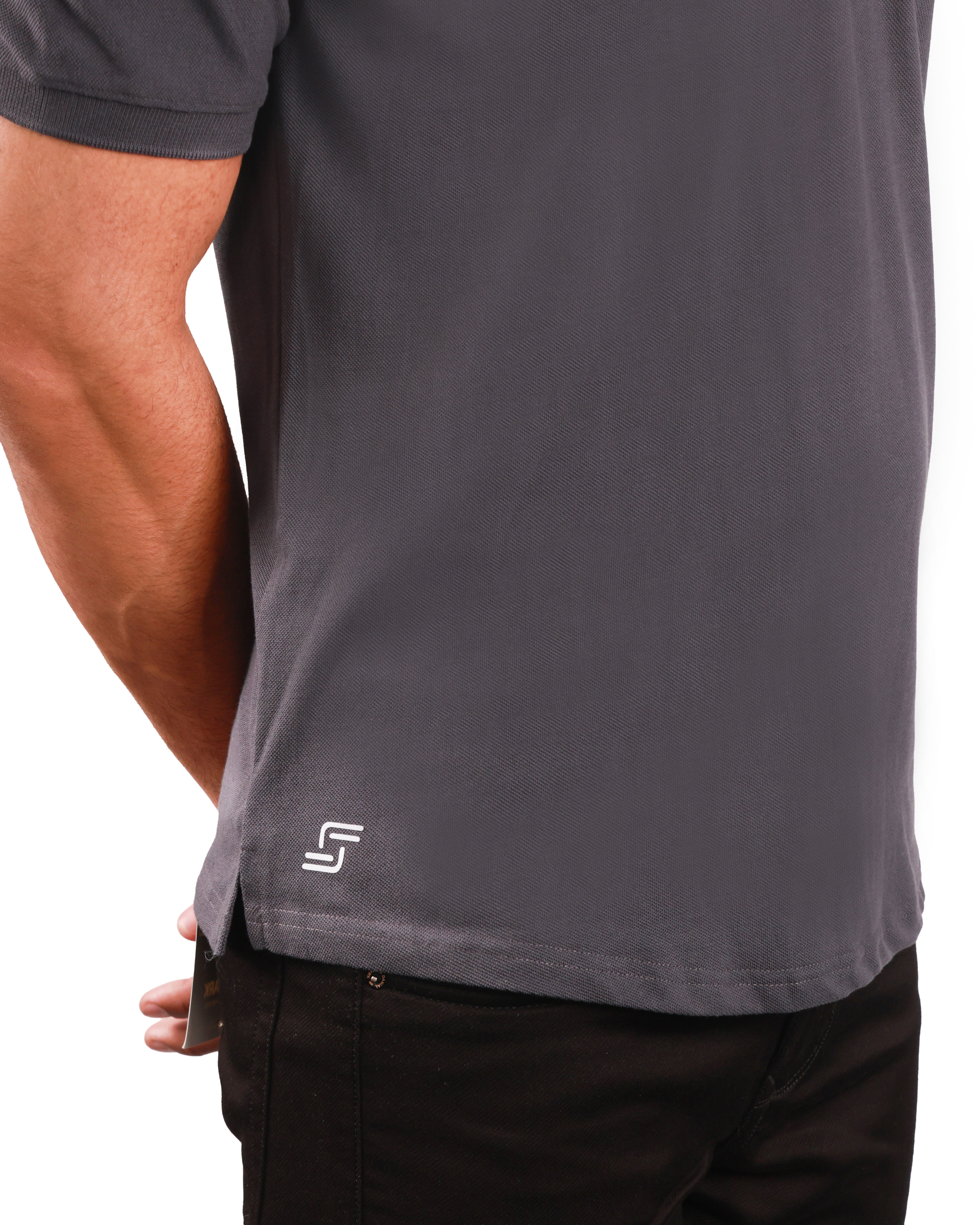 Pure Cotton Polo Tshirt - Iron Grey